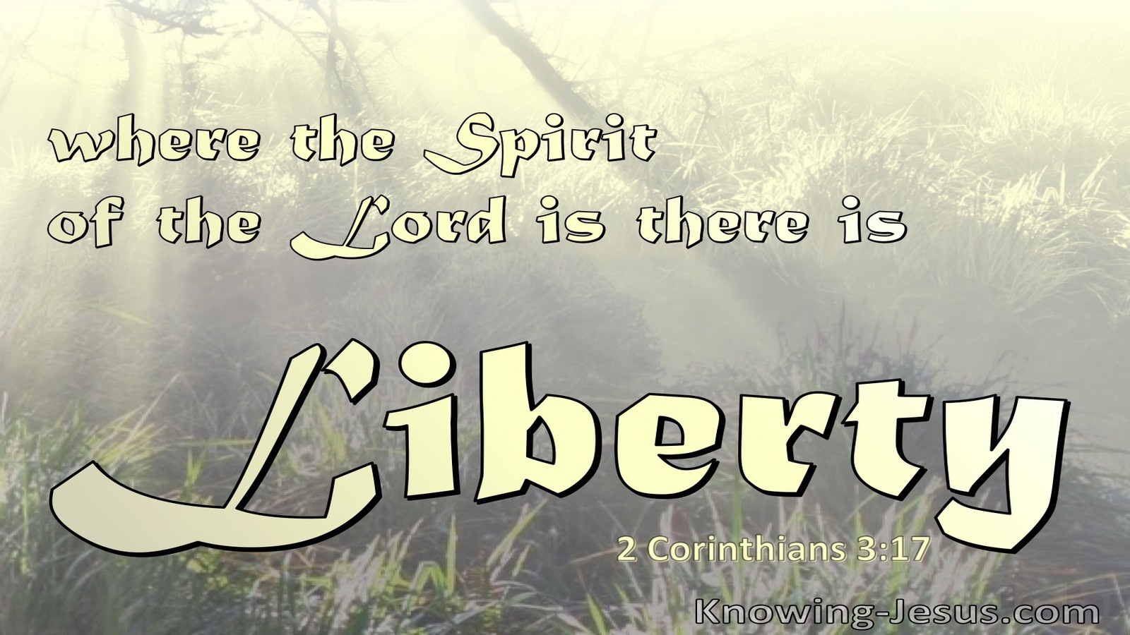 2 Corinthians 3:17 Where The Spirit Of The Lord Is There Is Liberty  (beige)
